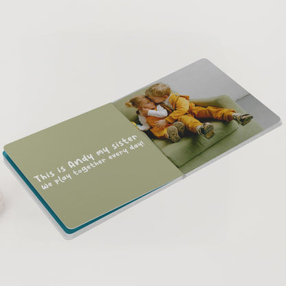 Custom 1st Birthday Board Book for Baby | Personalized Family Photo Album