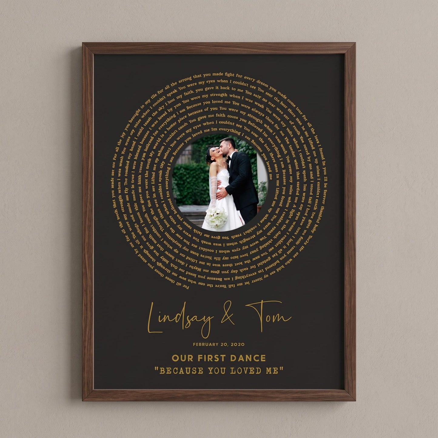 First Dance Lyrics Wall Art: Wedding Song Anniversary Gift