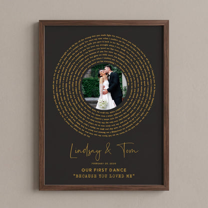 First Dance Lyrics Wall Art: Wedding Song Anniversary Gift