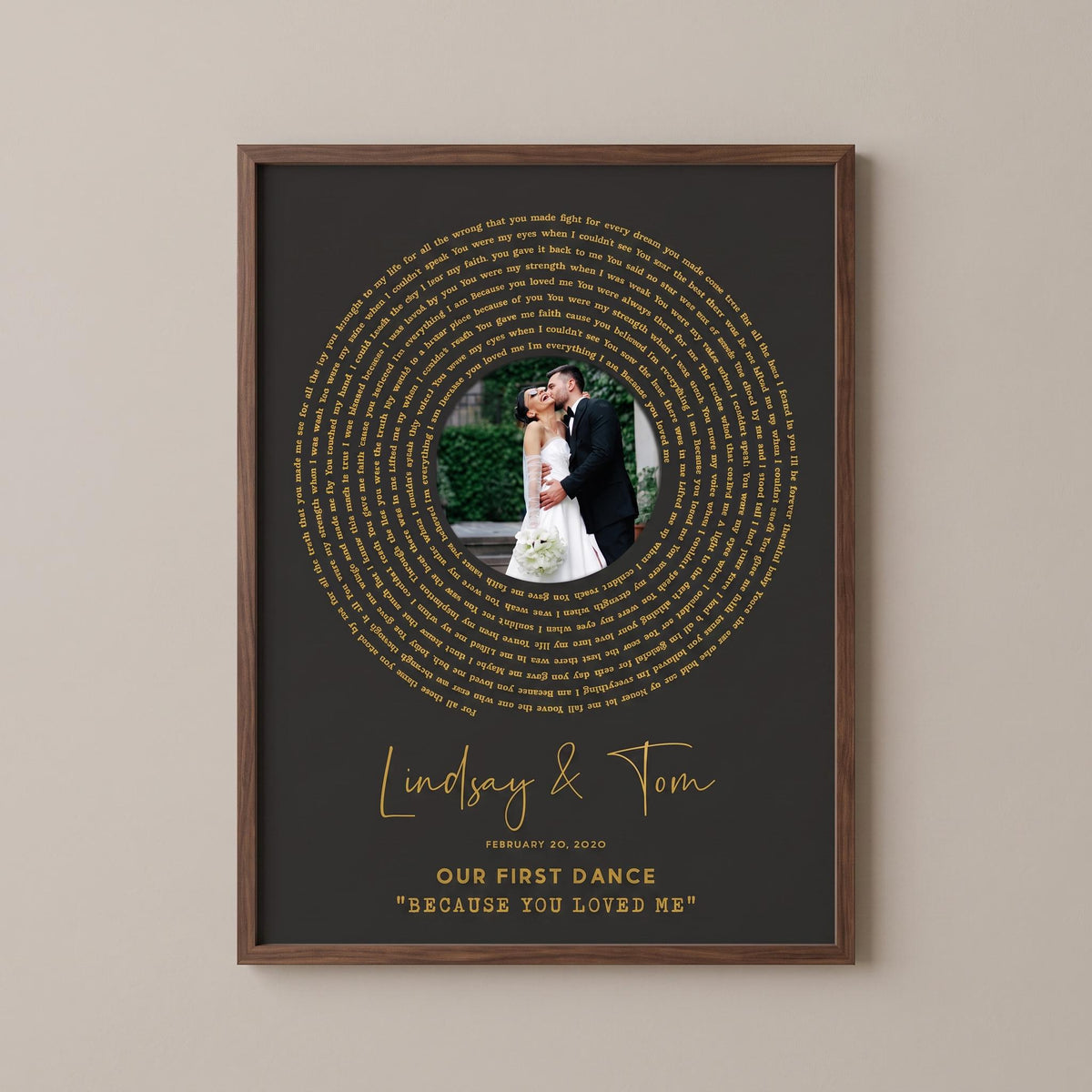 First Dance Lyrics Wall Art: Wedding Song Anniversary Gift