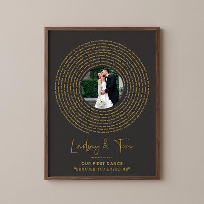 First Dance Lyrics Wall Art: Wedding Song Anniversary Gift