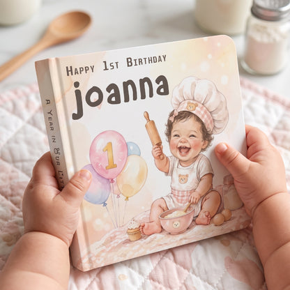 Personalized 1st Birthday Board Book: Custom Name & Character Storybook