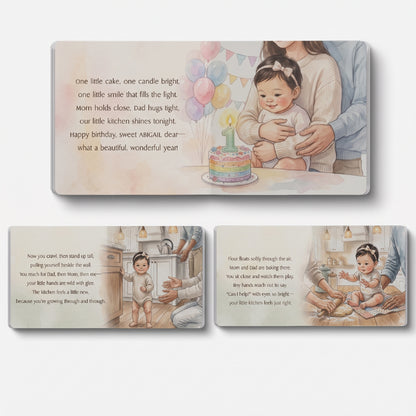 Personalized 1st Birthday Board Book: Custom Name & Character Storybook