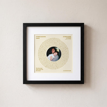 Father Daughter Dance: Wedding Song, Custom Vinyl Lyrics Print for Bride and Christmas Gift