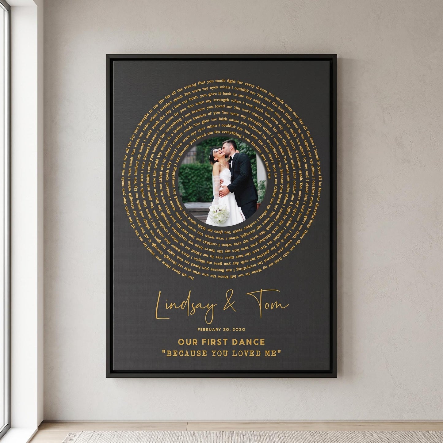 First Dance Lyrics Wall Art: Wedding Song Anniversary Gift