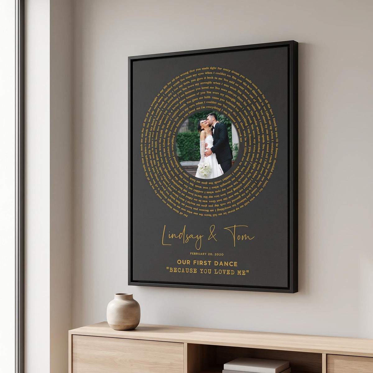 First Dance Lyrics Wall Art: Wedding Song Anniversary Gift