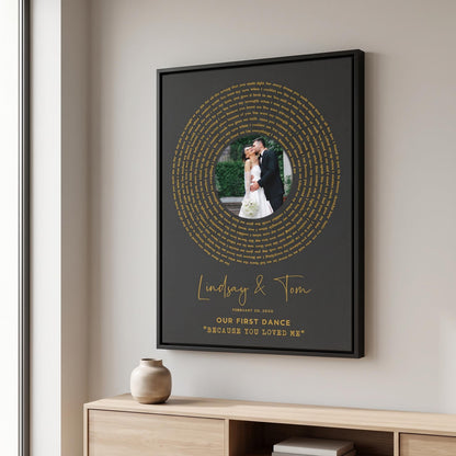 First Dance Lyrics Wall Art: Wedding Song Anniversary Gift