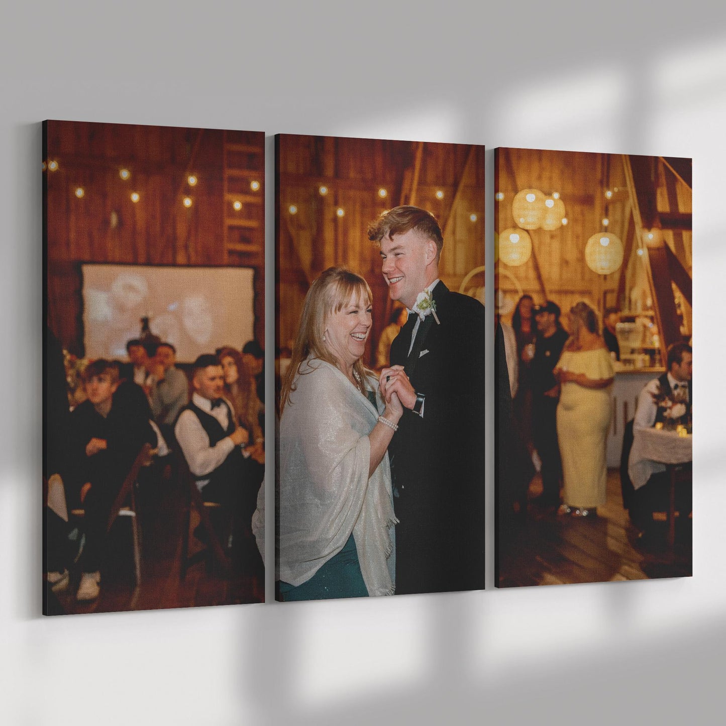 Mother Of The Bride Gift : 3 Panel Set Wedding Photo Canvas Print Triptych Wall Art