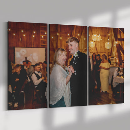 Mother Of The Bride Gift : 3 Panel Set Wedding Photo Canvas Print Triptych Wall Art