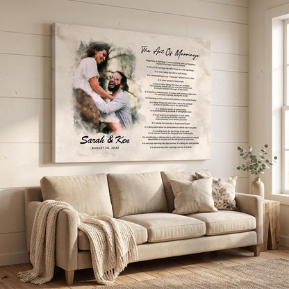 Art of Marriage Poem Print: Personalized Watercolor Couple Art Wedding Anniversary Gift