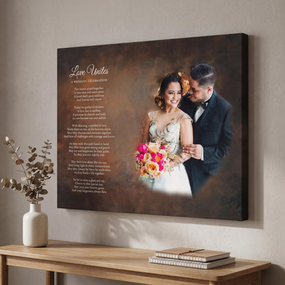 Custom Poem Canvas Print with Photo - Anniversary, Christmas Wedding Gift