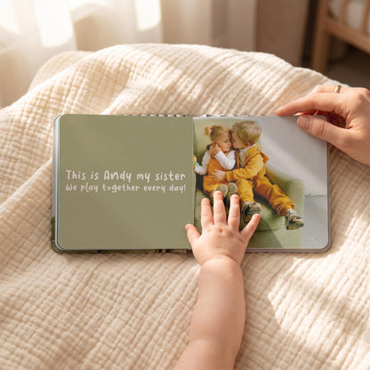 Custom 1st Birthday Board Book for Baby | Personalized Family Photo Album