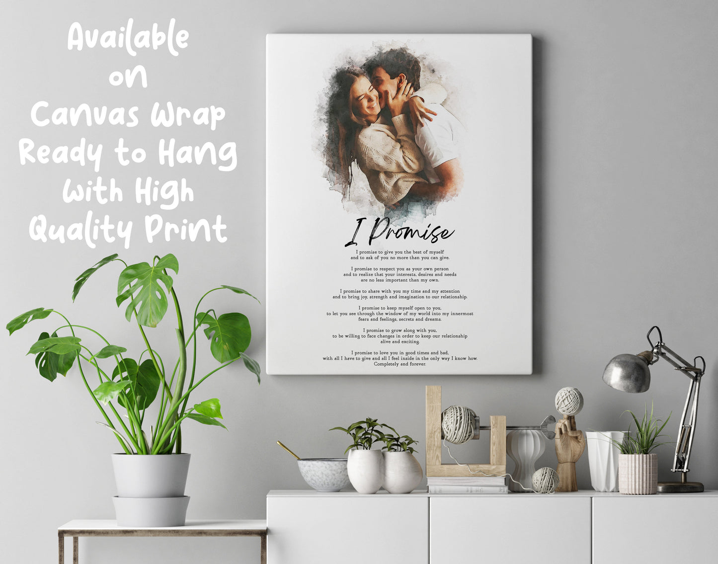 Wedding Vows Photo Print: Custom Poem Anniversary Gift