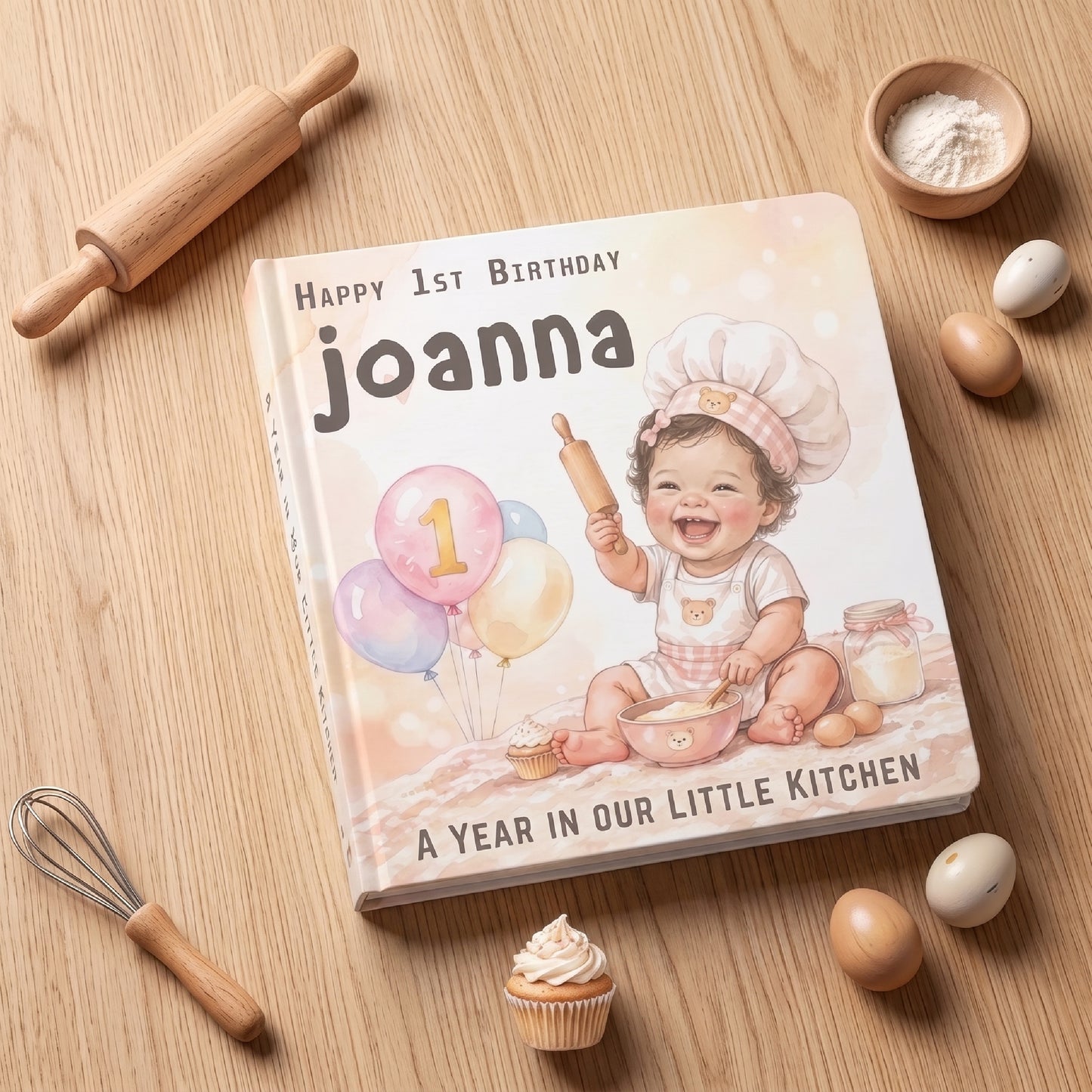 Personalized 1st Birthday Board Book: Custom Name & Character Storybook