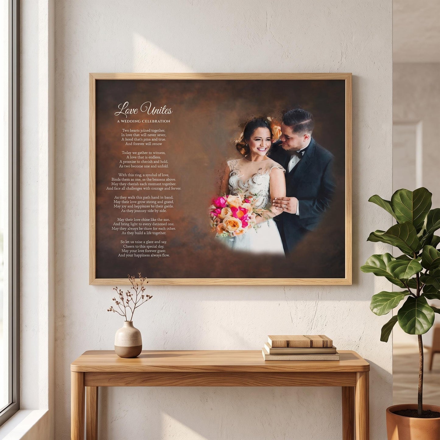 Custom Poem Canvas Print with Photo - Anniversary, Christmas Wedding Gift