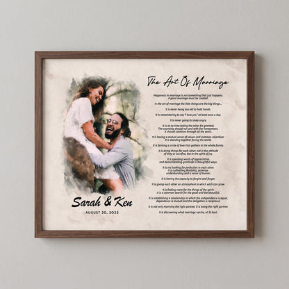 Art of Marriage Poem Print: Personalized Watercolor Couple Art Wedding Anniversary Gift