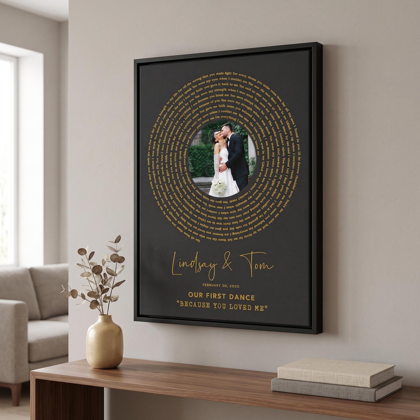 First Dance Lyrics Wall Art: Wedding Song Anniversary Gift
