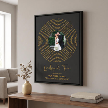 First Dance Lyrics Wall Art: Wedding Song Anniversary Gift