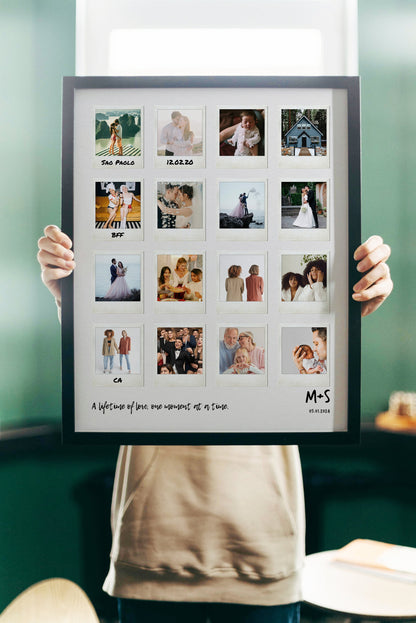 Photo Collage Print – Polaroid Style Anniversary Engagement Wedding Gift