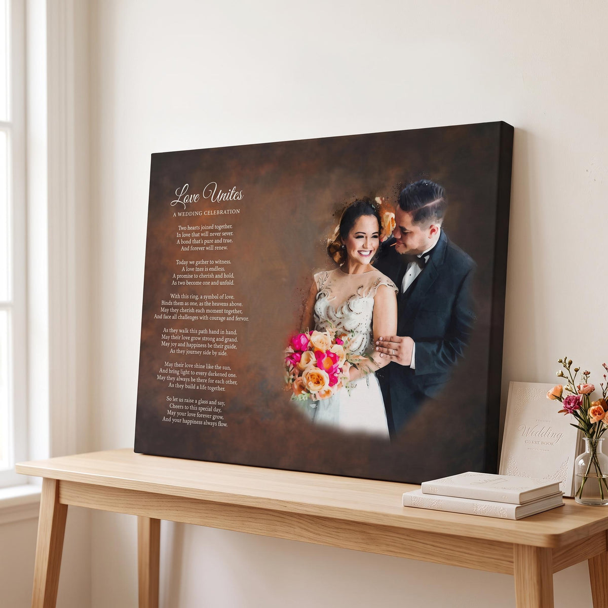 Custom Poem Canvas Print with Photo - Anniversary, Christmas Wedding Gift