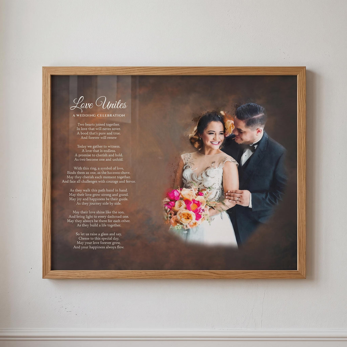 Custom Poem Canvas Print with Photo - Anniversary, Christmas Wedding Gift