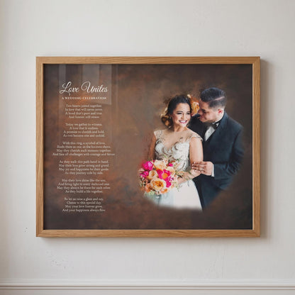 Custom Poem Canvas Print with Photo - Anniversary, Christmas Wedding Gift