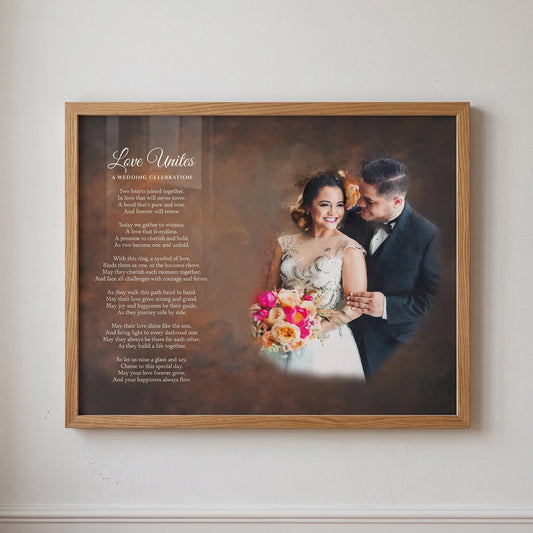 Custom Poem Canvas Print with Photo - Anniversary, Christmas Wedding Gift