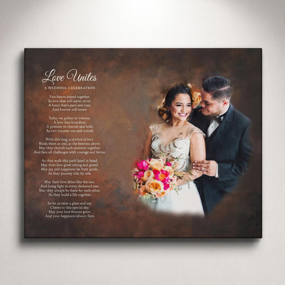 Custom Poem Canvas Print with Photo - Anniversary, Christmas Wedding Gift
