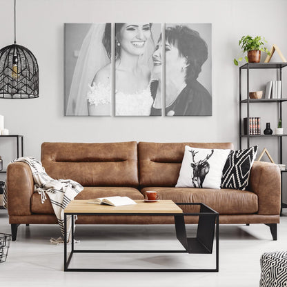 Mother Of The Bride Gift : 3 Panel Set Wedding Photo Canvas Print Triptych Wall Art