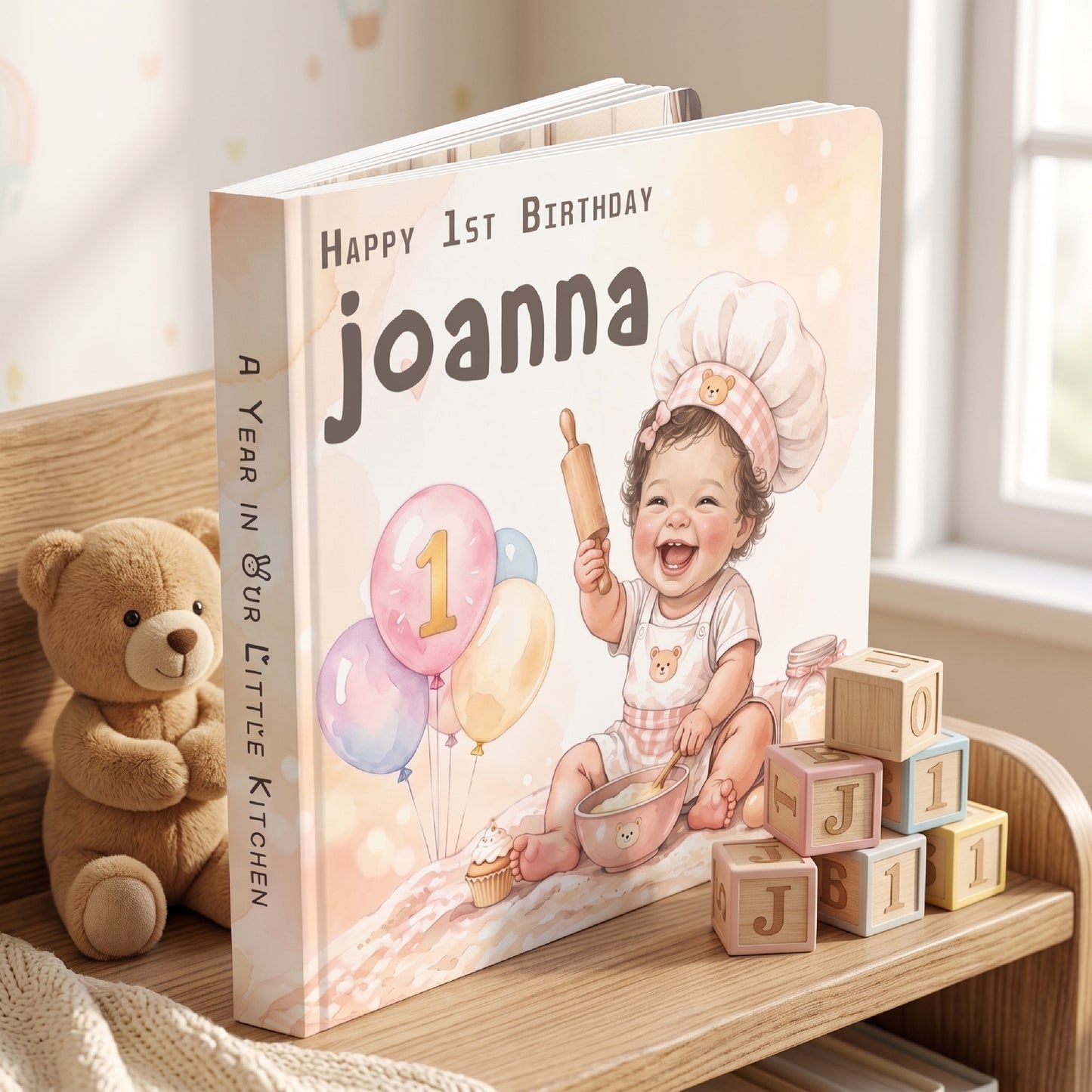 Personalized 1st Birthday Board Book: Custom Name & Character Storybook