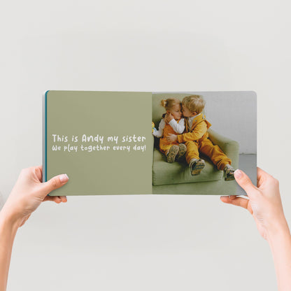 Custom 1st Birthday Board Book for Baby | Personalized Family Photo Album