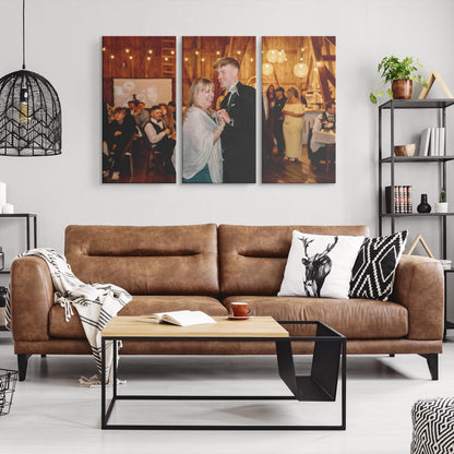 Mother Of The Bride Gift : 3 Panel Set Wedding Photo Canvas Print Triptych Wall Art