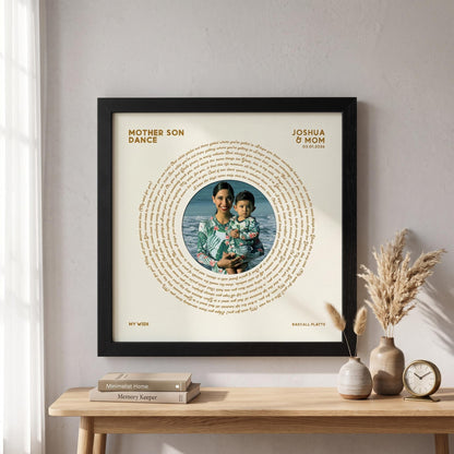 Mother of The Groom Gift: Mom Son Dance Song Lyrics - Custom Vinyl Print Framed Picture