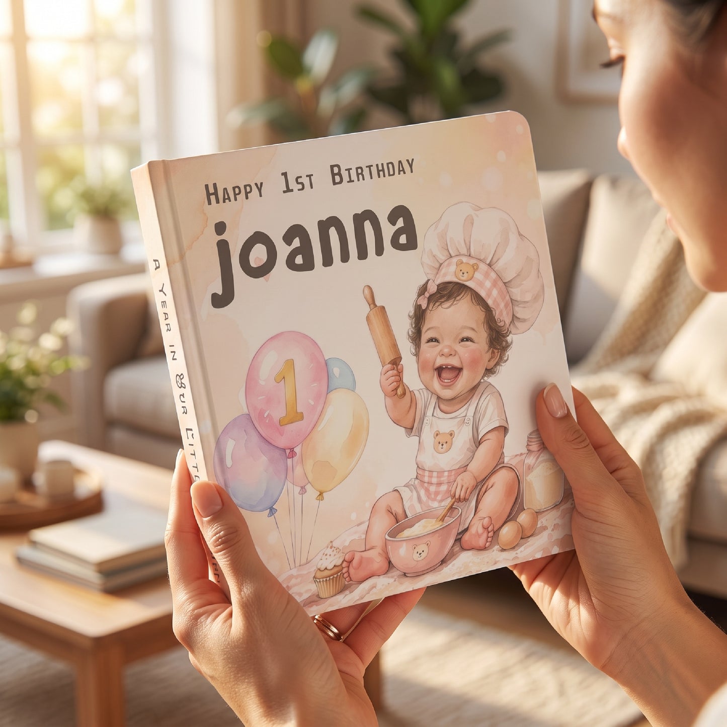 Personalized 1st Birthday Board Book: Custom Name & Character Storybook
