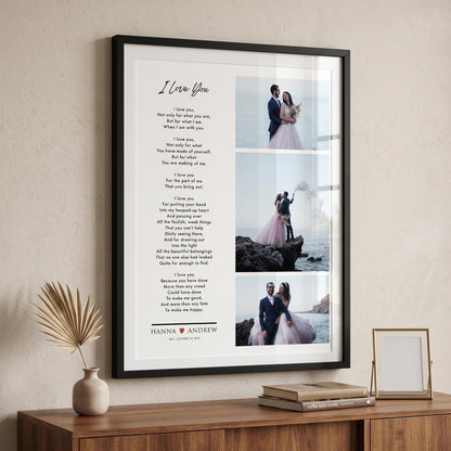 Custom Picture Frame Wedding Photo Collage: Poem Anniversary Gift for Husband Wife