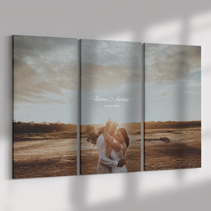 Mother Of The Bride Gift : 3 Panel Set Wedding Photo Canvas Print Triptych Wall Art