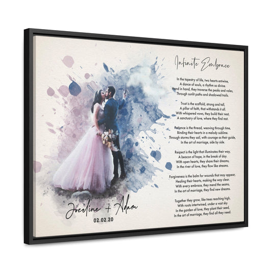 Wedding Song Lyrics with Watercolor Portrait: Anniversary Gift