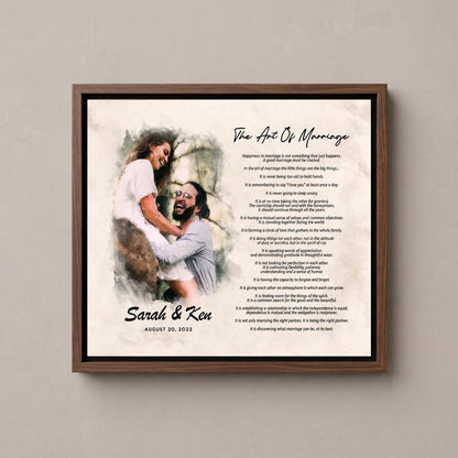 Art of Marriage Poem Print: Personalized Watercolor Couple Art Wedding Anniversary Gift
