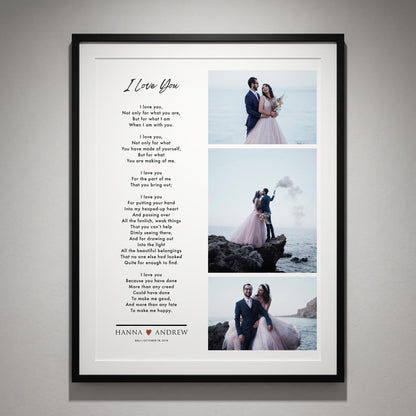 Custom Picture Frame Wedding Photo Collage: Poem Anniversary Gift for Husband Wife
