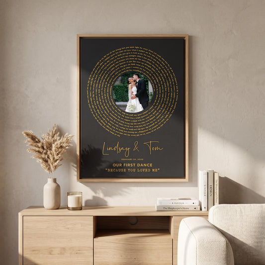 First Dance Lyrics Wall Art: Wedding Song Anniversary Gift