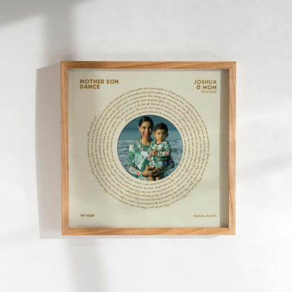 Mother of The Groom Gift: Mom Son Dance Song Lyrics - Custom Vinyl Print Framed Picture