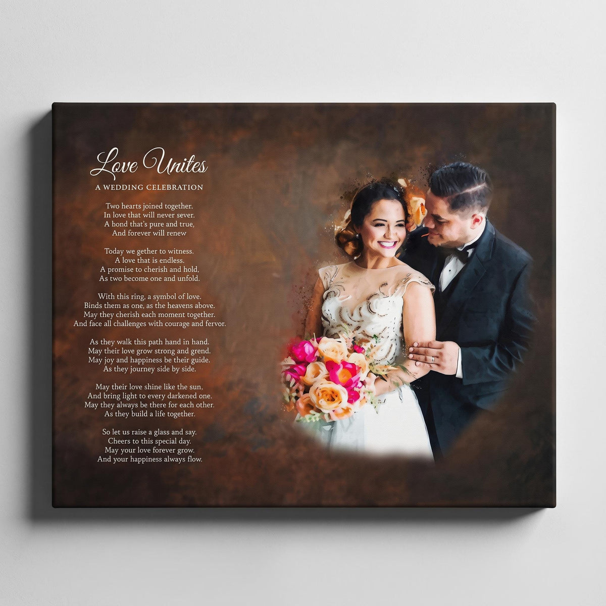 Custom Poem Canvas Print with Photo - Anniversary, Christmas Wedding Gift