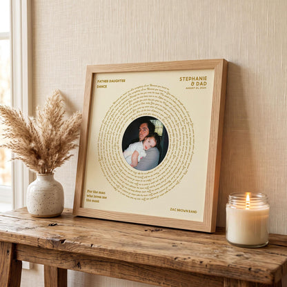Father Daughter Dance: Wedding Song, Custom Vinyl Lyrics Print for Bride and Christmas Gift