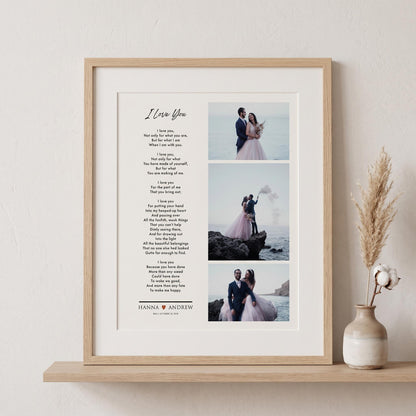 Custom Picture Frame Wedding Photo Collage: Poem Anniversary Gift for Husband Wife