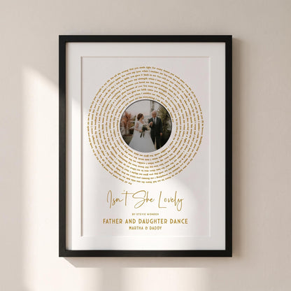 Father of the Bride Gift: Sentimental Song Lyrics Wall Art for Christmas Keepsake