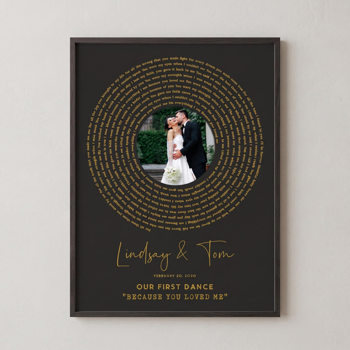 First Dance Lyrics Wall Art: Wedding Song Anniversary Gift