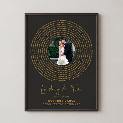 First Dance Lyrics Wall Art: Wedding Song Anniversary Gift