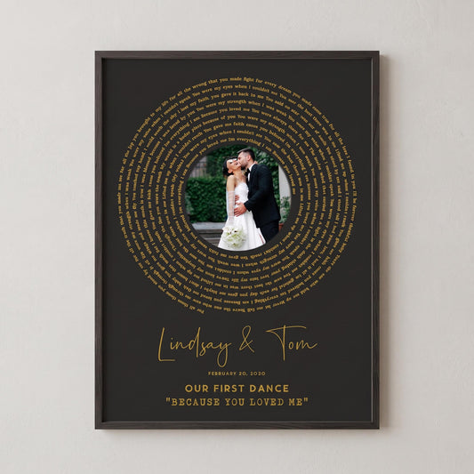 First Dance Lyrics Wall Art: Wedding Song Anniversary Gift
