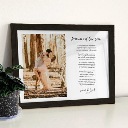 Wedding Vows Photo Print: Custom Poem Anniversary Gift