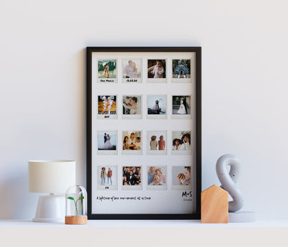 Photo Collage Print – Polaroid Style Anniversary Engagement Wedding Gift